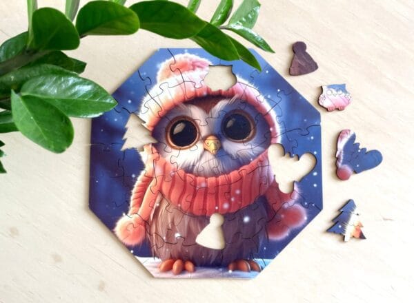 Puzzle drewniane - Hi, I'm little - Sowa Olivia - 46 el. - obrazek 2