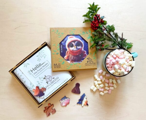 Puzzle drewniane - Hi, I'm little - Sowa Olivia - 46 el. - obrazek 8