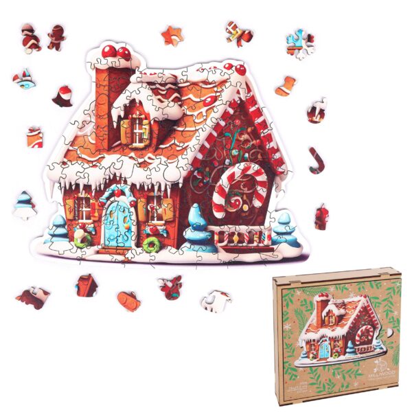Puzzle drewniane - Christmas - Domek z piernika  100 el. - obrazek 4