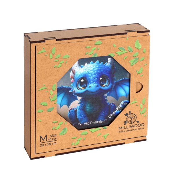Drewniane puzzle - Hi, I'm little - Smok Diego - 46 el. - obrazek 7