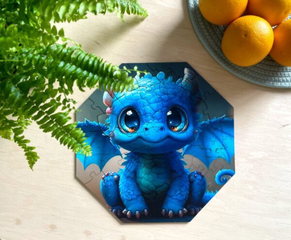 Drewniane puzzle - Hi, I'm little - Smok Diego - 46 el. - obrazek 4