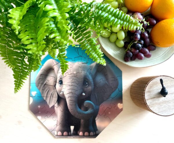 Puzzle drewniane - Hi, I'm little - Słonik Ellie - 46 el. - obrazek 4