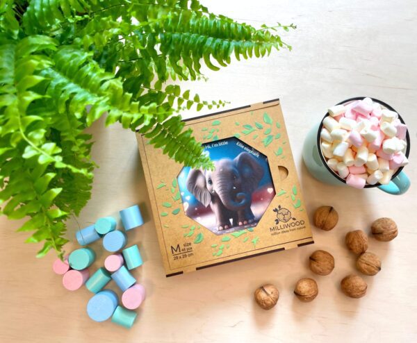 Puzzle drewniane - Hi, I'm little - Słonik Ellie - 46 el. - obrazek 6