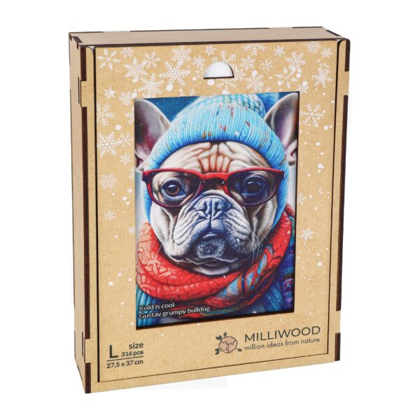 Wooden puzzle - Cold is cool - Grumpy Bulldog Gustav - 316 el. - Image 6