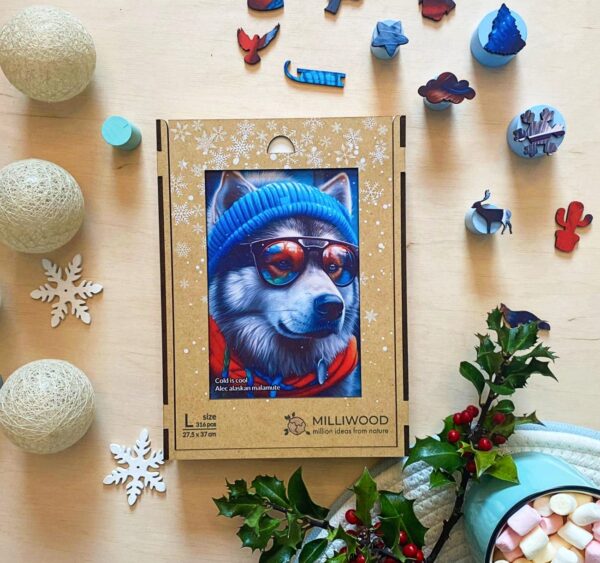 Wooden puzzle - Cold is cool - Alaskan Malamute Alex - 316 el. - Image 4