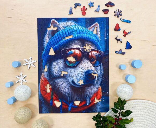 Wooden puzzle - Cold is cool - Alaskan Malamute Alex - 316 el. - Image 2