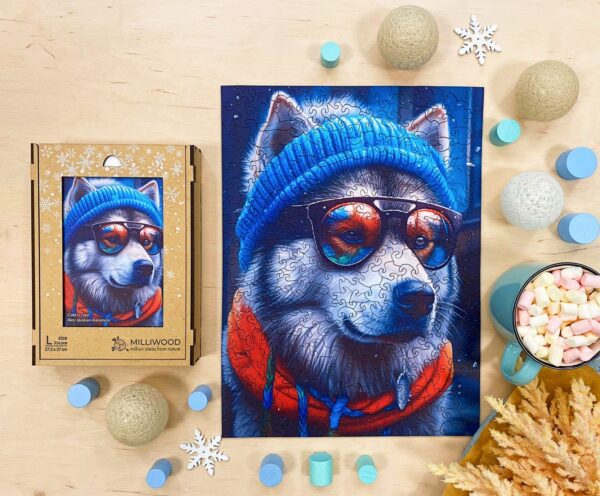 Wooden puzzle - Cold is cool - Alaskan Malamute Alex - 316 el. - Image 3