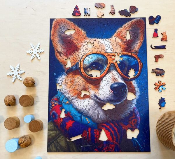 Wooden puzzle - Cold is cool - Colin Corgi Dog - 316 el. - Image 2