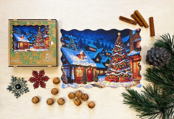 Puzzle drewniane - Christmas- Świąteczna wioska - 200 el. - obrazek 4