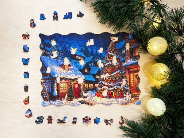 Puzzle drewniane - Christmas- Świąteczna wioska - 200 el. - obrazek 3