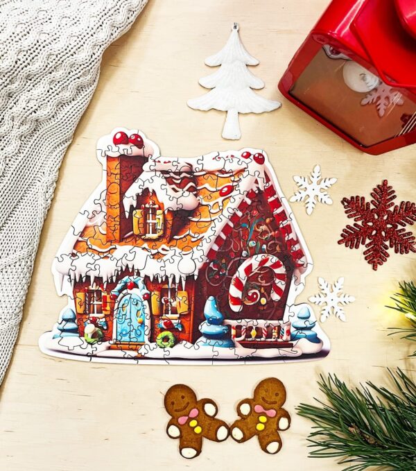 Puzzle drewniane - Christmas - Domek z piernika  100 el. - obrazek 2
