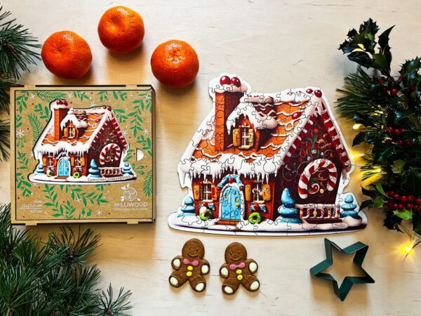 Puzzle drewniane - Christmas - Domek z piernika  100 el. - obrazek 7