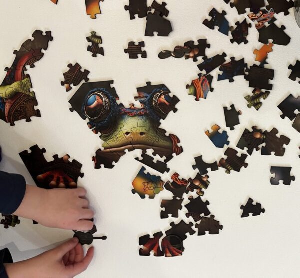 Puzzle drewniane - Funnymals - Muzykalna Żaba - 90 el. - obrazek 3