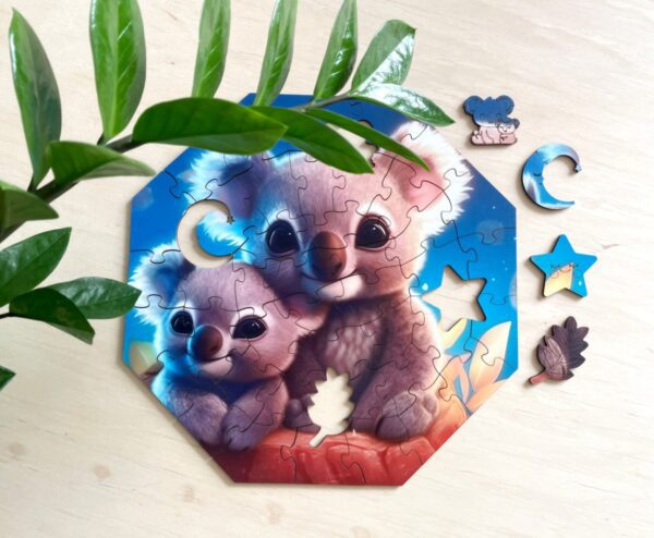 Puzzle drewniane - Hi, I'm little - Koala Kylo z mamą - 46 el. - obrazek 3