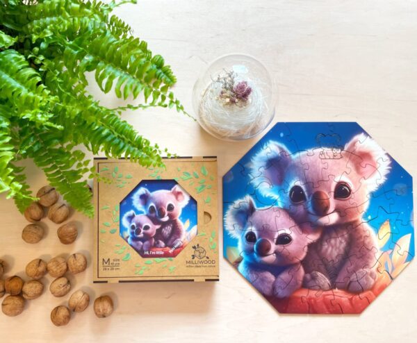 Puzzle drewniane - Hi, I'm little - Koala Kylo z mamą - 46 el. - obrazek 4