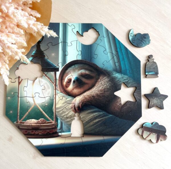 Wooden puzzle - Hi, I'm little - Simon Sloth - 46 el. - Image 2