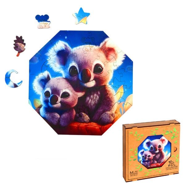Puzzle drewniane - Hi, I'm little - Koala Kylo z mamą - 46 el. - obrazek 7