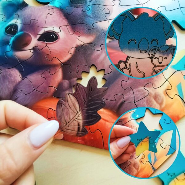 Puzzle drewniane - Hi, I'm little - Koala Kylo z mamą - 46 el. - obrazek 10