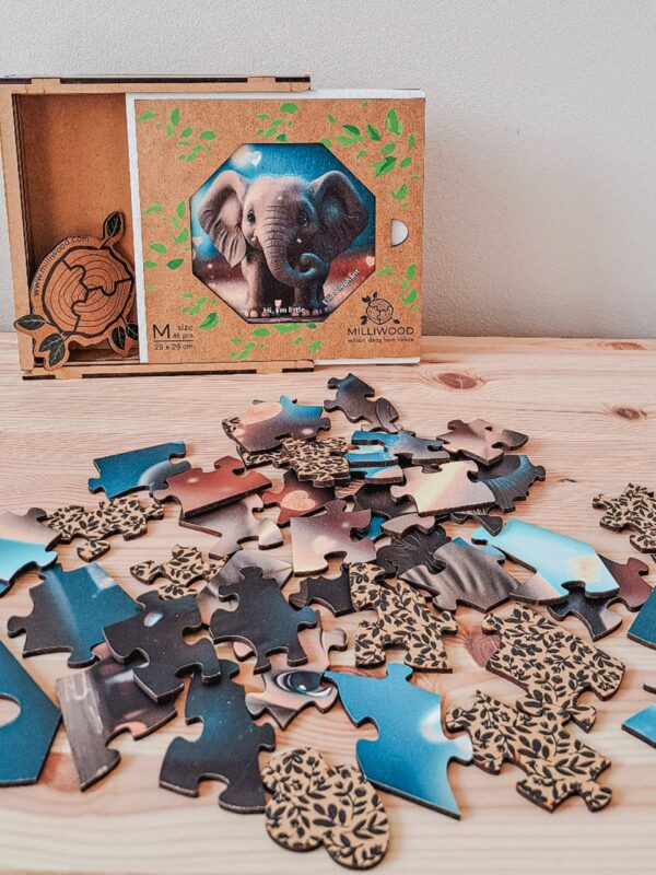 Puzzle drewniane - Hi, I'm little - Słonik Ellie - 46 el. - obrazek 8