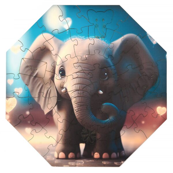Puzzle drewniane - Hi, I'm little - Słonik Ellie - 46 el. - obrazek 2
