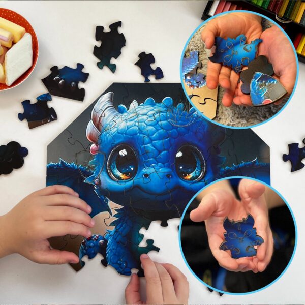 Drewniane puzzle - Hi, I'm little - Smok Diego - 46 el. - obrazek 10