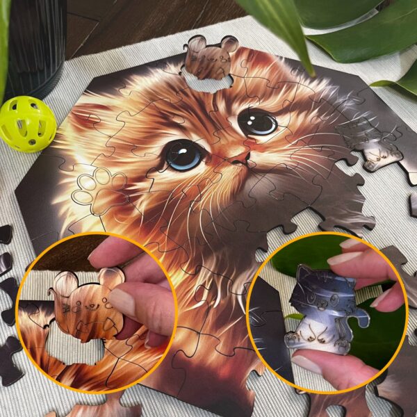 Puzzle drewniane - Hi, I'm little - Kotek Cali- 46 el. - obrazek 8