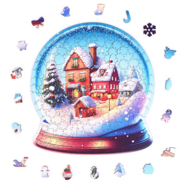 Puzzle drewniane - Christmas - Kula Śnieżna - 200 el.