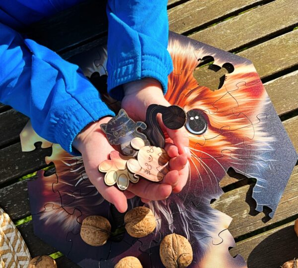 Puzzle drewniane - Hi, I'm little - Kotek Cali- 46 el. - obrazek 10