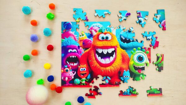 Puzzle drewniane - Dream Team - Kudłate Potworki - 50 el. - obrazek 3