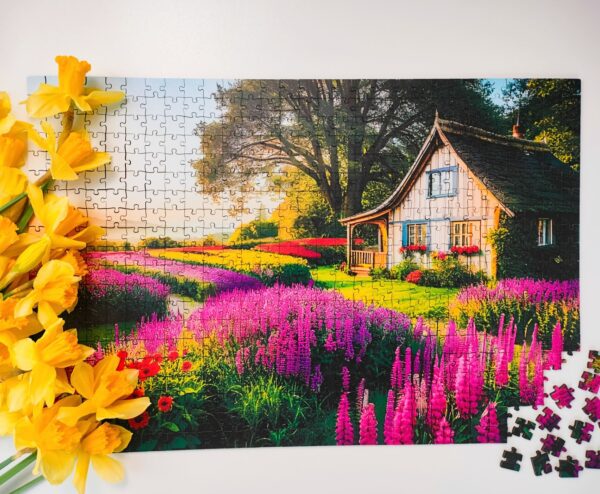 Puzzle drewniane - Landscapes - Wrzosowa Chata - 580 el. - obrazek 3