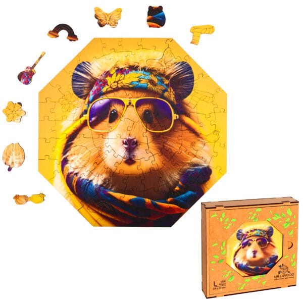 Puzzle drewniane - Funnymals -  Hippy Chomik - 90 el. - obrazek 6