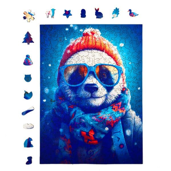Wooden puzzle - Cold is cool - Crazy Panda Cezary - 316 el.