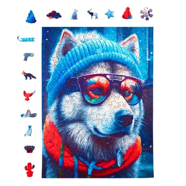 Wooden puzzle - Cold is cool - Alaskan Malamute Alex - 316 el.