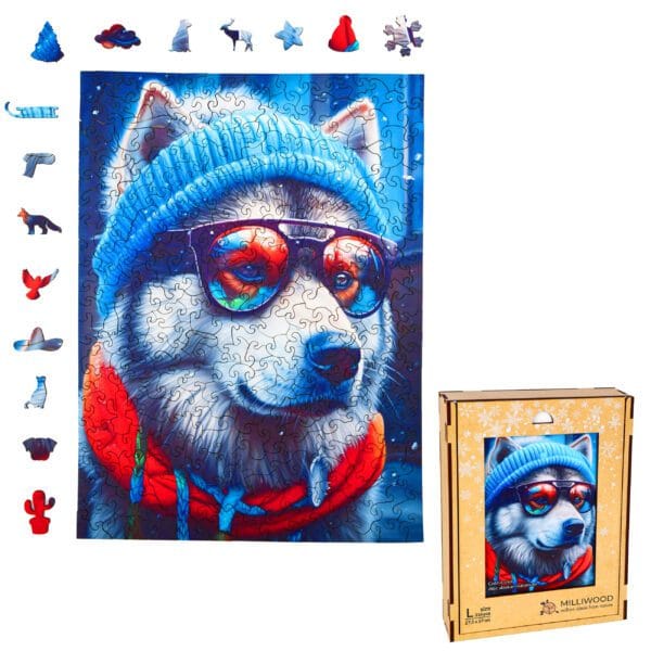 Wooden puzzle - Cold is cool - Alaskan Malamute Alex - 316 el. - Image 6