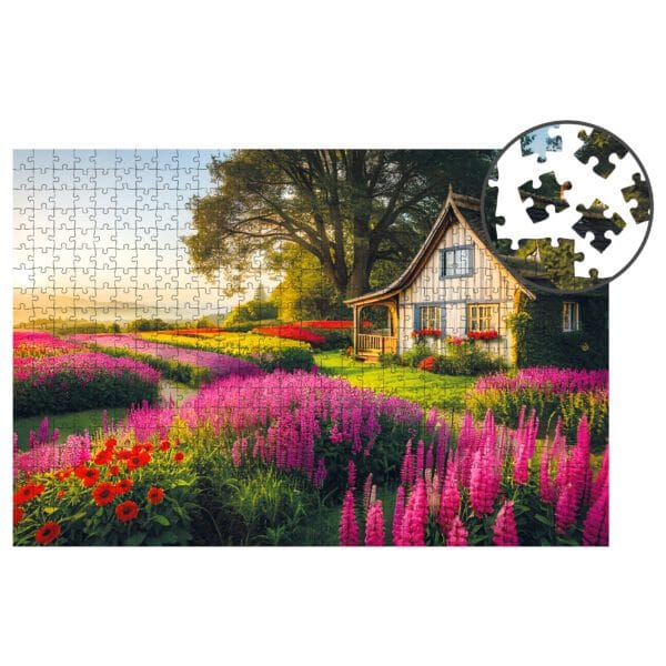 Puzzle drewniane - Landscapes - Wrzosowa Chata - 580 el. - obrazek 13