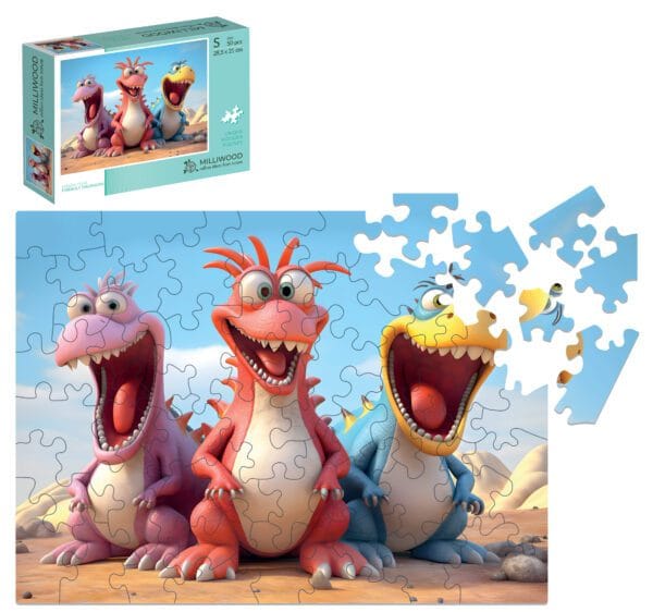 Puzzle drewniane - Dream Team - Dinozaury - 50 el.