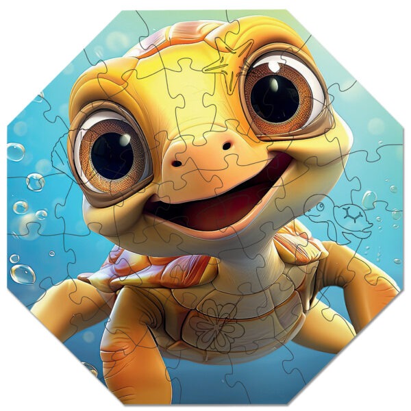 Puzzle drewniane – Hi, I’m little – Żółwik Theo – 46 el. - obrazek 5