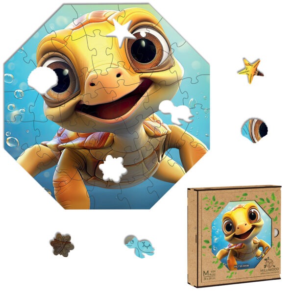 Puzzle drewniane – Hi, I’m little – Żółwik Theo – 46 el. - obrazek 12