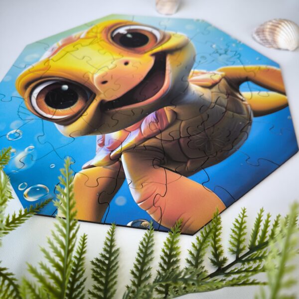 Puzzle drewniane – Hi, I’m little – Żółwik Theo – 46 el. - obrazek 8