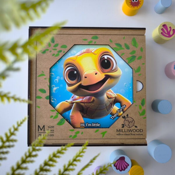 Puzzle drewniane – Hi, I’m little – Żółwik Theo – 46 el. - obrazek 10