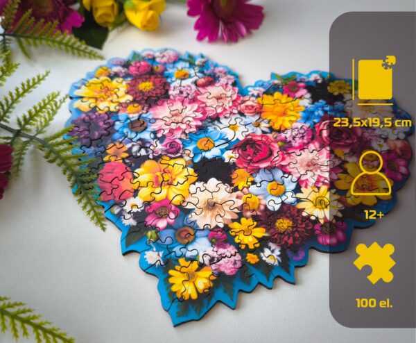 Puzzle drewniane – Celebrating – Serce - 100 el - obrazek 3