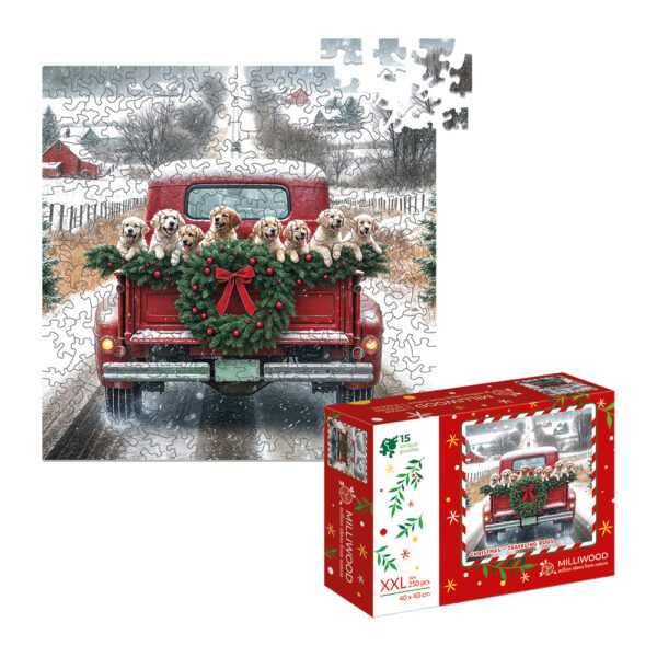 Puzzle drewniane – Christmas – Podróżujące psy – 250el. - obrazek 11