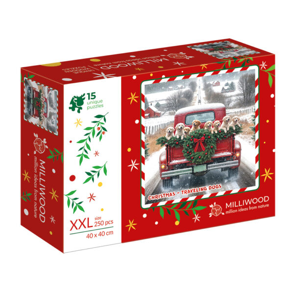 Puzzle drewniane – Christmas – Podróżujące psy – 250el. - obrazek 12