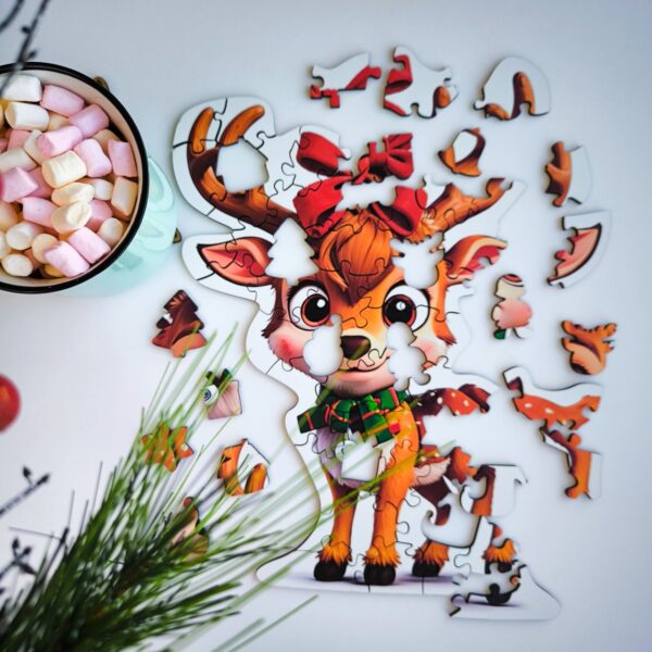 Puzzle drewniane – Christmas – Reniferek –  50el. - obrazek 6
