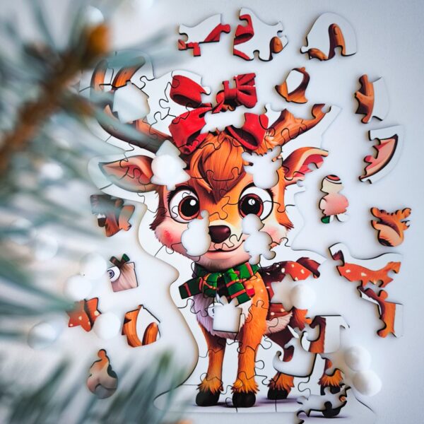Puzzle drewniane – Christmas – Reniferek –  50el. - obrazek 2