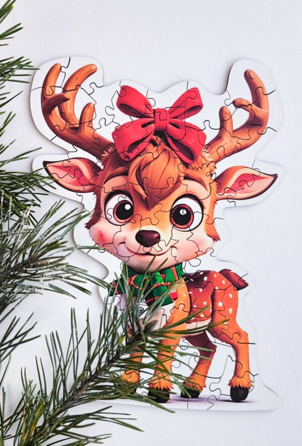 Puzzle drewniane – Christmas – Reniferek –  50el. - obrazek 4