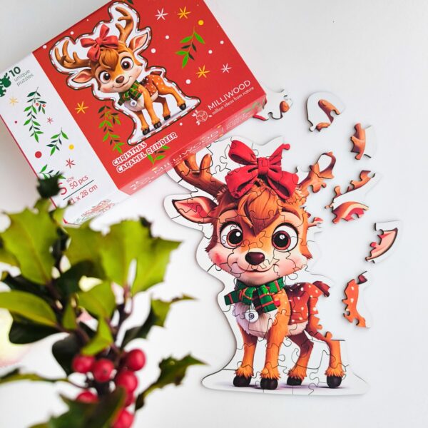 Puzzle drewniane – Christmas – Reniferek –  50el. - obrazek 13