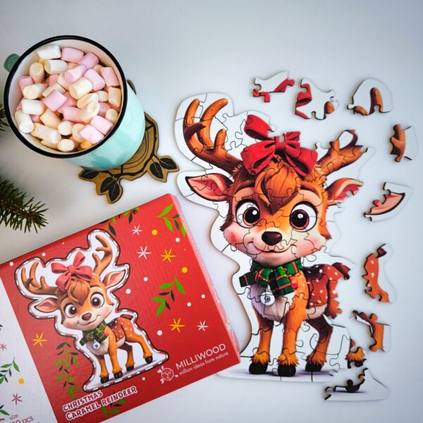 Puzzle drewniane – Christmas – Reniferek –  50el. - obrazek 15