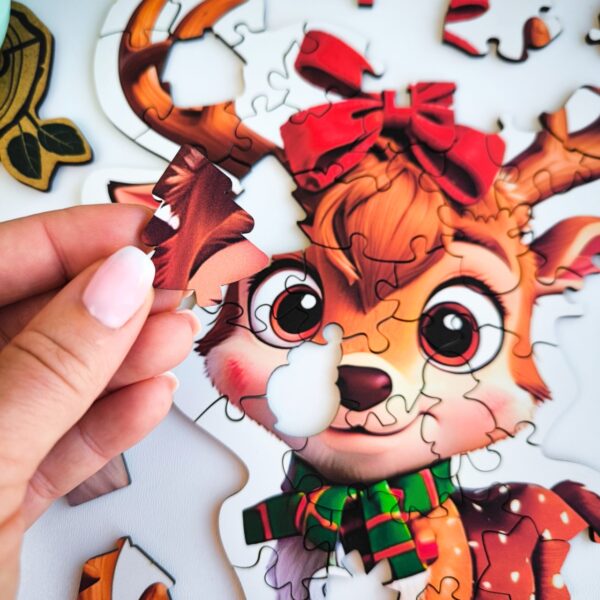 Puzzle drewniane – Christmas – Reniferek –  50el. - obrazek 9