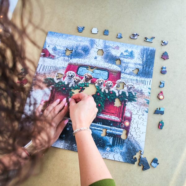 Puzzle drewniane – Christmas – Podróżujące psy – 250el. - obrazek 3